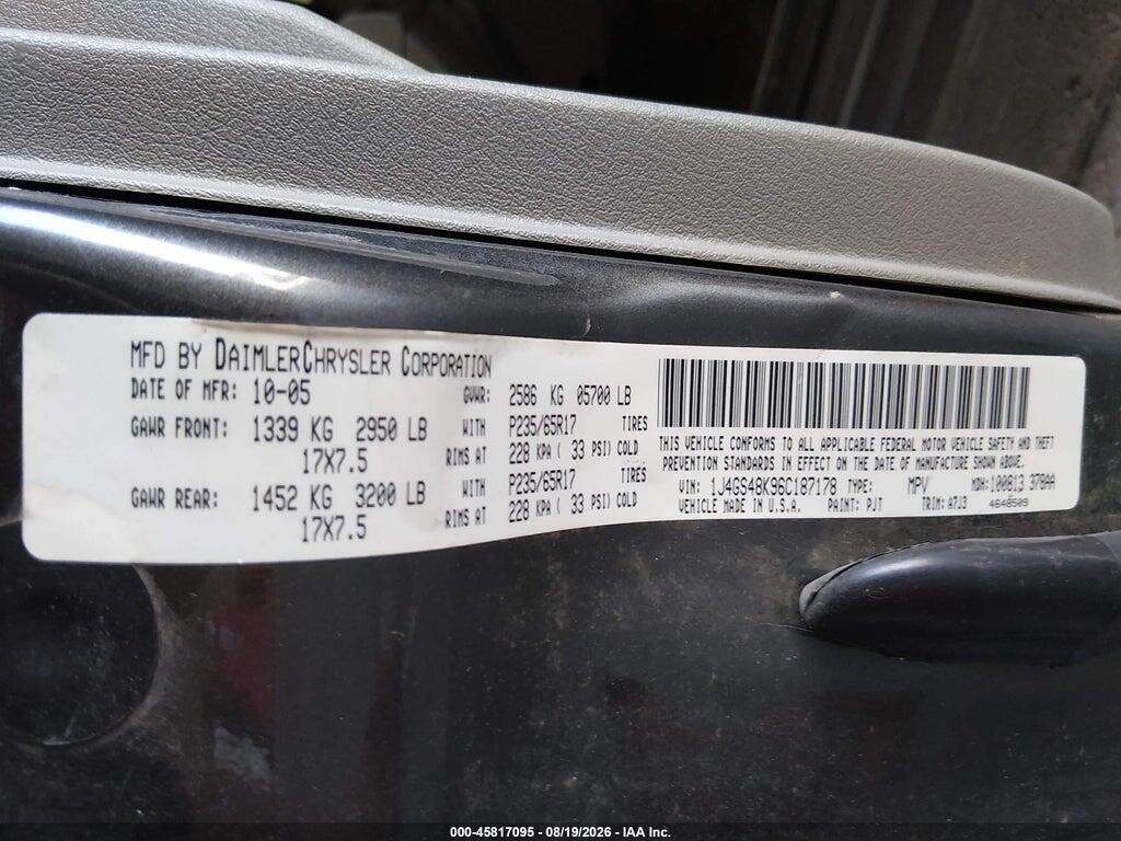 1J4GS48K96C187178 2006 JEEP GRAND CHEROKEE photo no. 9