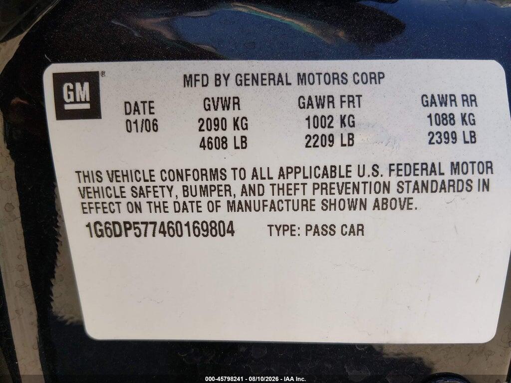 1G6DP577460169804 2006 CADILLAC CTS photo no. 9