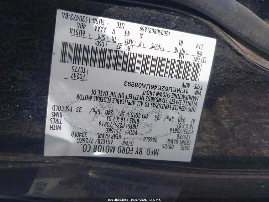 1FMEU62E46UA08993 2006 FORD EXPLORER photo no. 9
