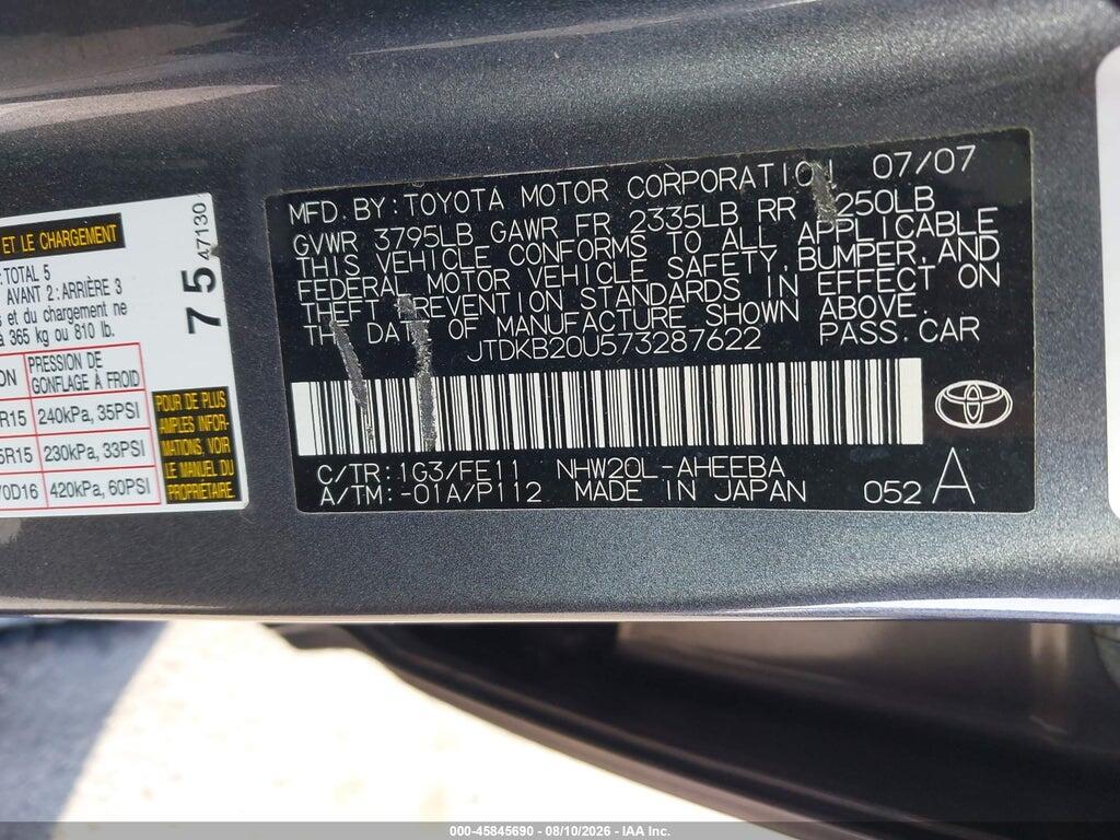 JTDKB20U573287622 2007 TOYOTA PRIUS photo no. 9