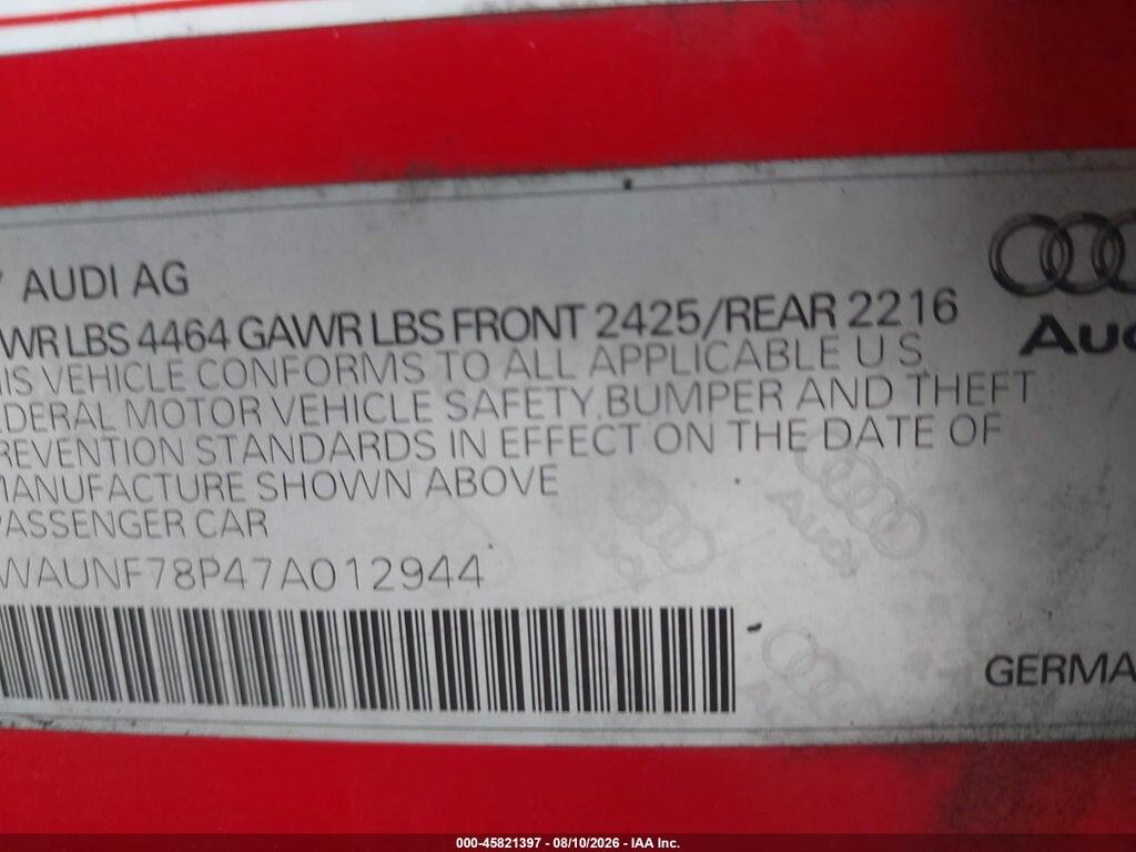 WAUNF78P47A012944 2007 AUDI A3 photo no. 9