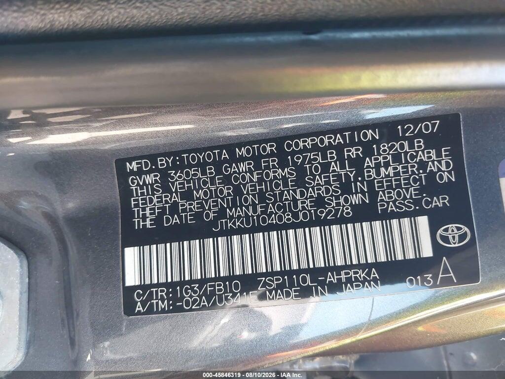 JTKKU10408J019278 2008 SCION XD photo no. 9