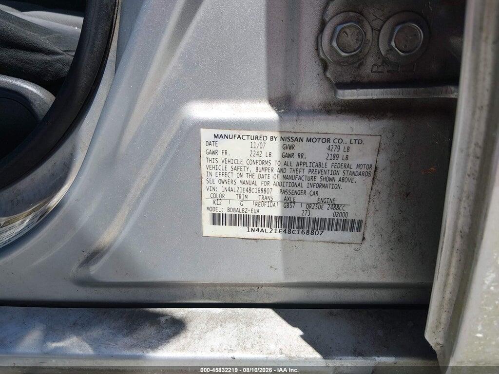 1N4AL21E48C168807 2008 NISSAN ALTIMA photo no. 9