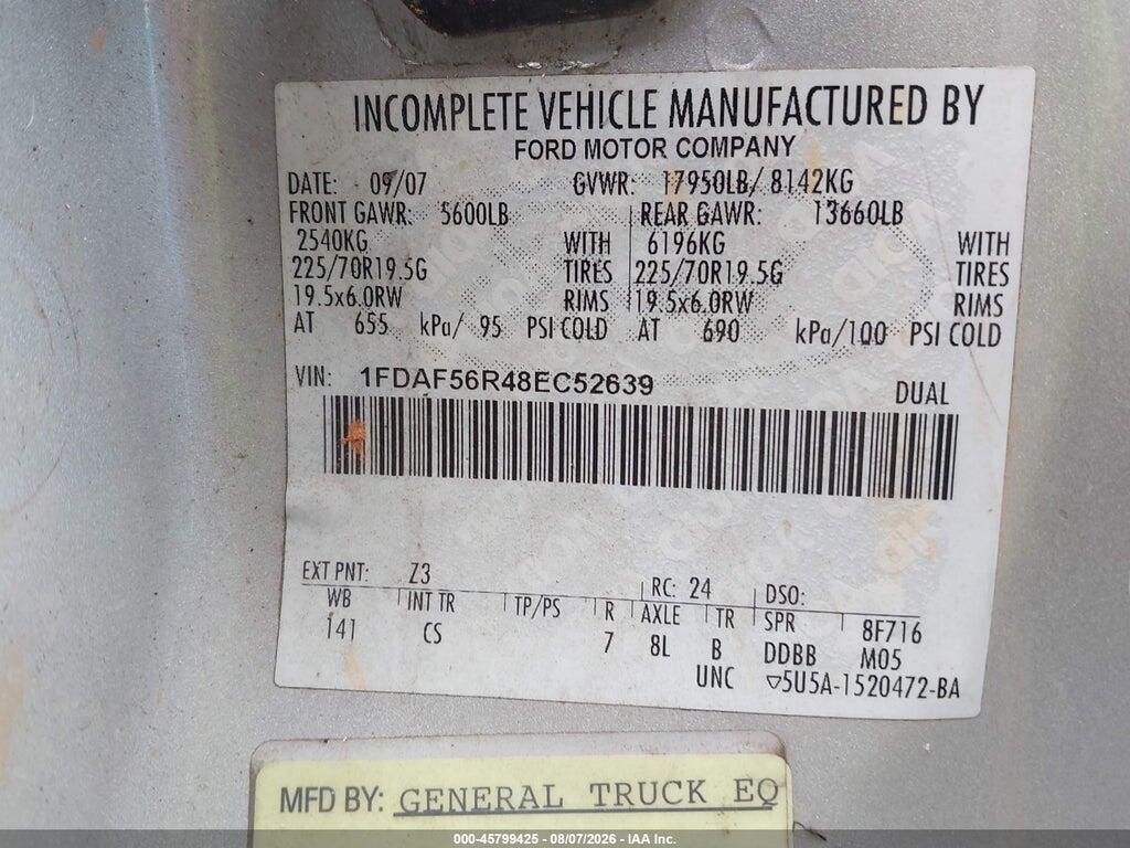 1FDAF56R48EC52639 2008 FORD SUPER DUTY F-550 DRW photo no. 9
