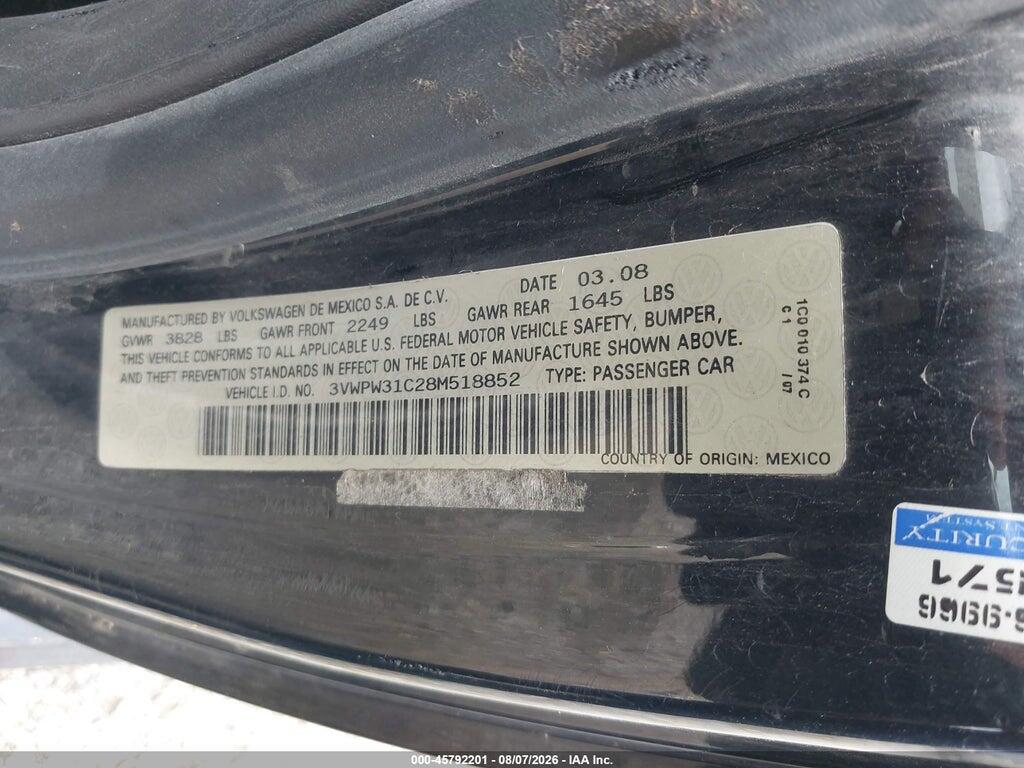 3VWPW31C28M518852 2008 VOLKSWAGEN NEW BEETLE photo no. 9