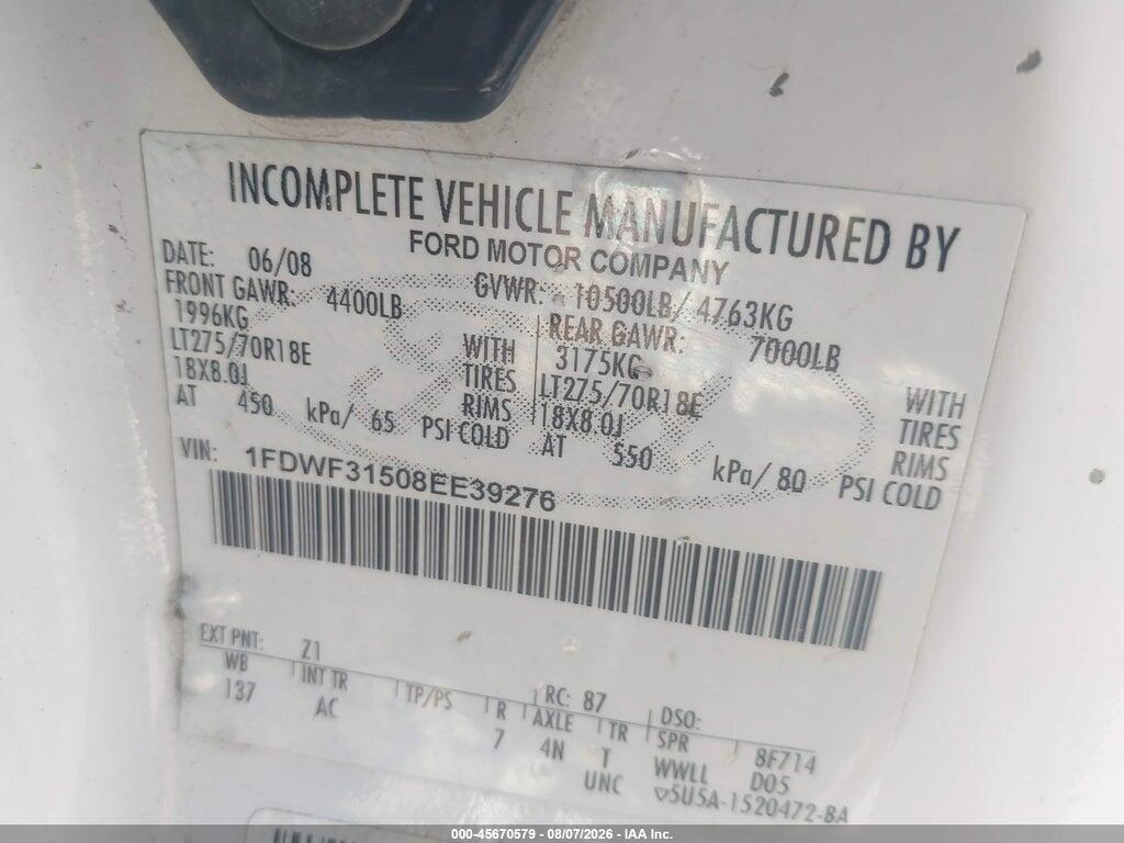1FDWF31508EE39276 2008 FORD F-350 photo no. 8