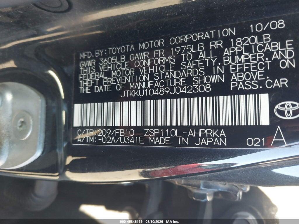 JTKKU10489J042308 2009 SCION XD photo no. 9