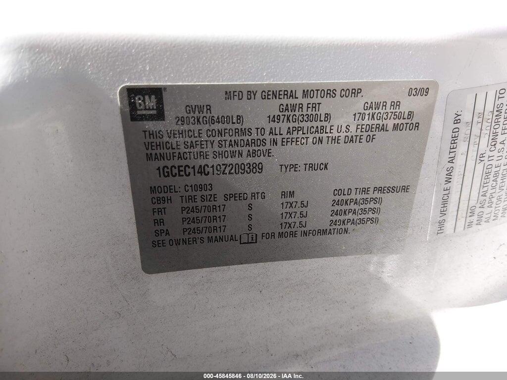 1GCEC14C19Z209389 2009 CHEVROLET SILVERADO 1500 photo no. 9