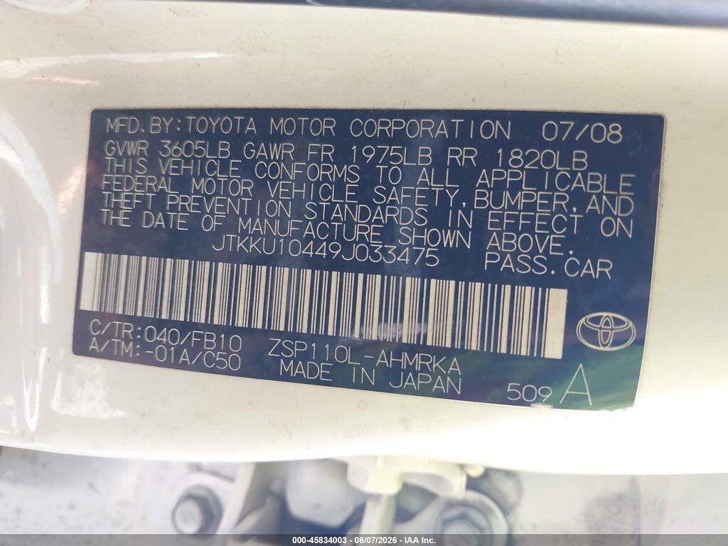 JTKKU10449J033475 2009 SCION XD photo no. 9
