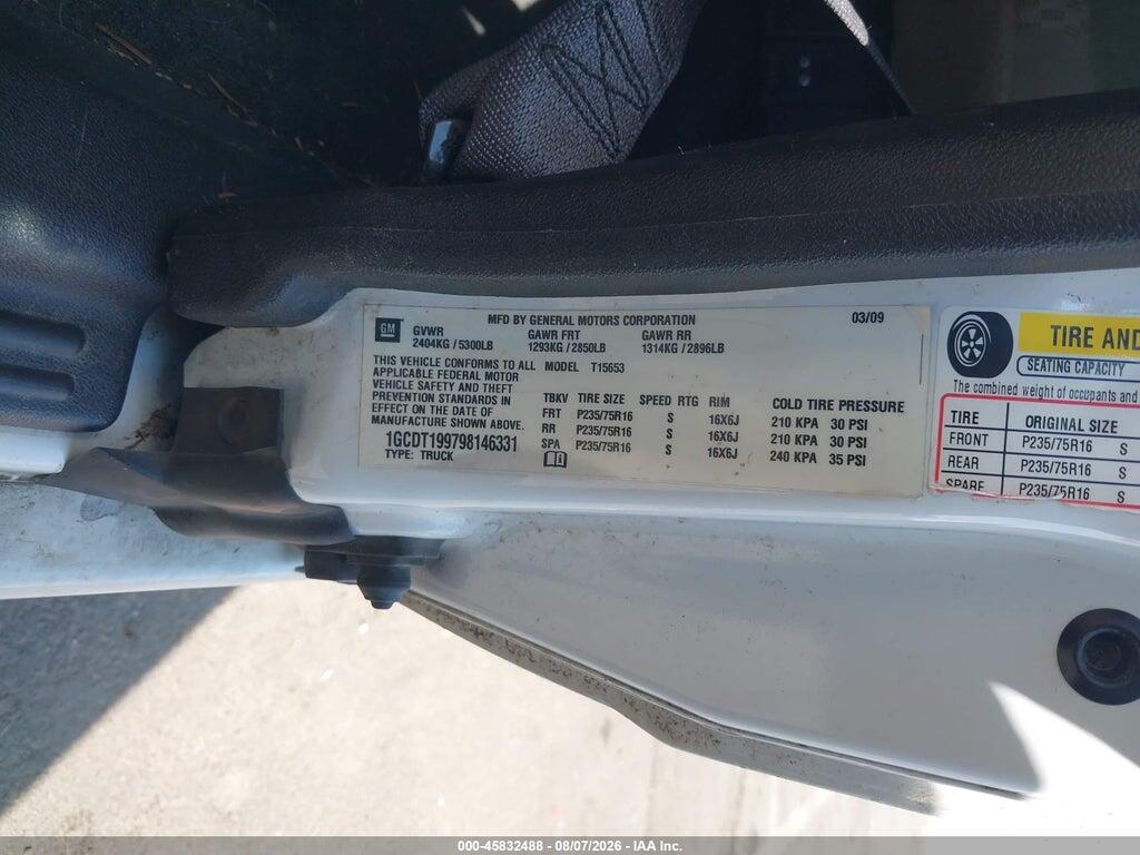 1GCDT199798146331 2009 CHEVROLET COLORADO photo no. 9