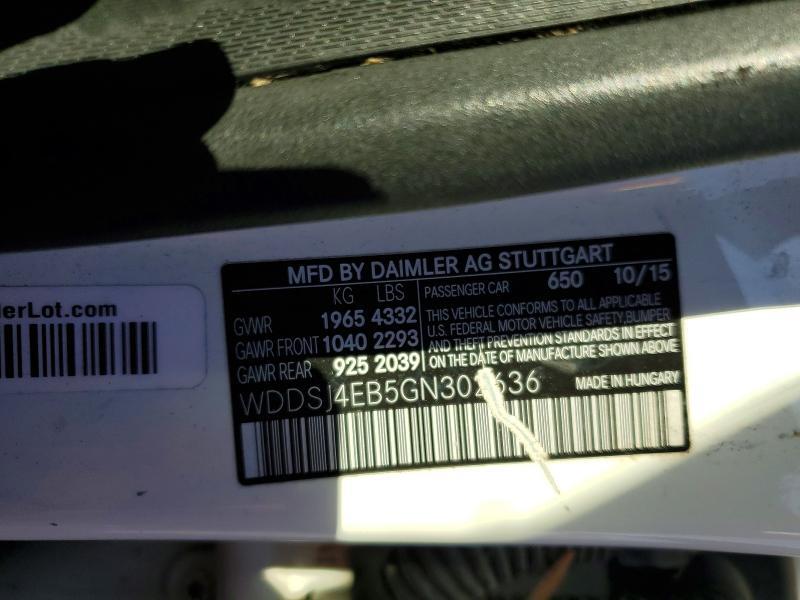 WDDSJ4EB5GN302636 2016 MERCEDES-BENZ CLA photo no. 12