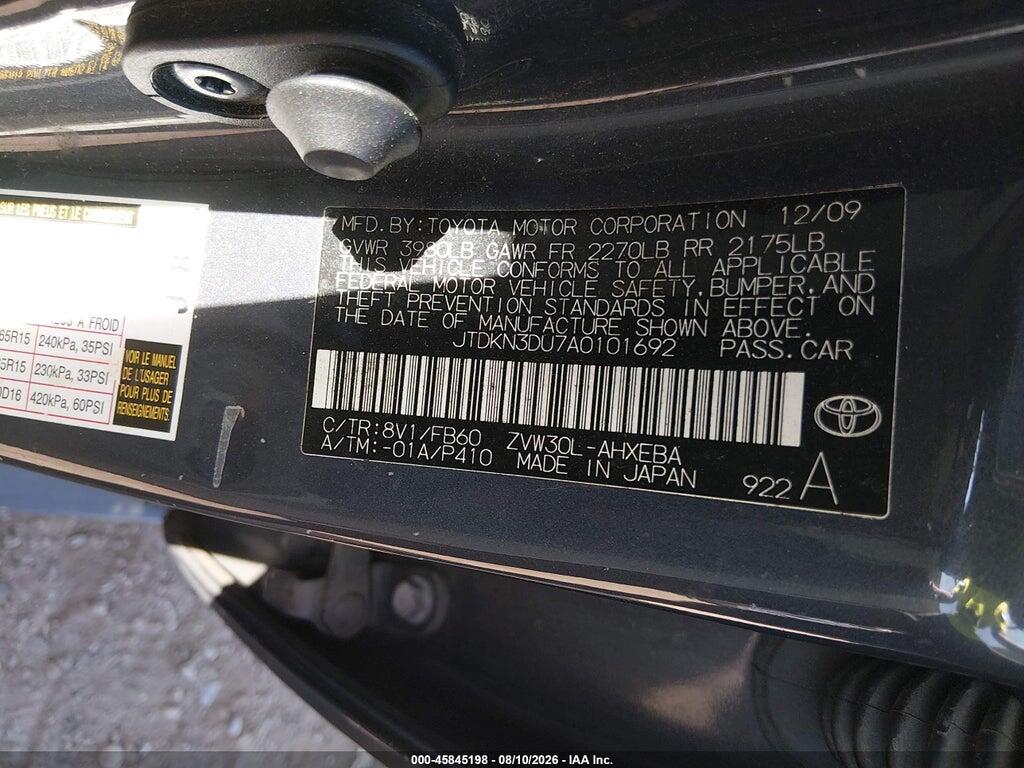 JTDKN3DU7A0101692 2010 TOYOTA PRIUS photo no. 9
