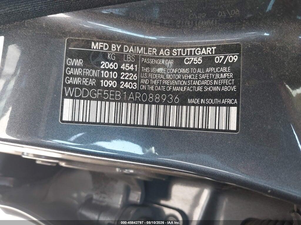 WDDGF5EB1AR088936 2010 MERCEDES-BENZ C 300 photo no. 9