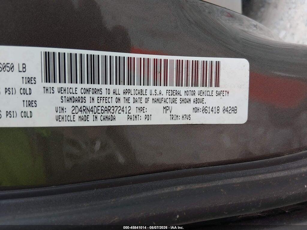 2D4RN4DE6AR372412 2010 DODGE GRAND CARAVAN photo no. 9