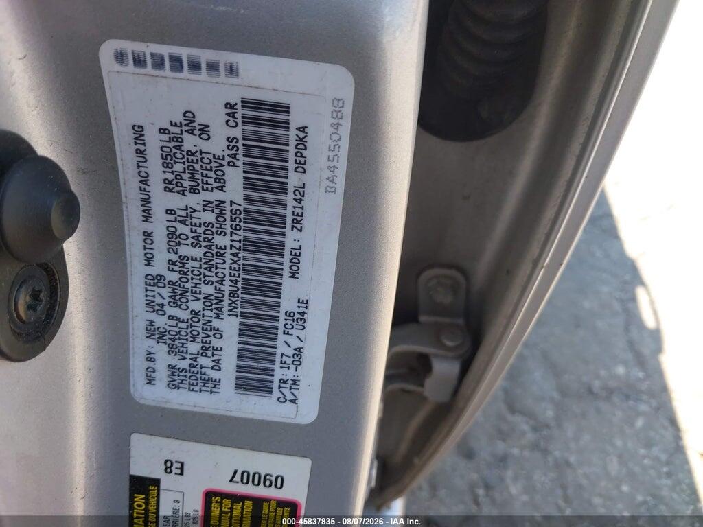 1NXBU4EEXAZ176567 2010 TOYOTA COROLLA photo no. 9