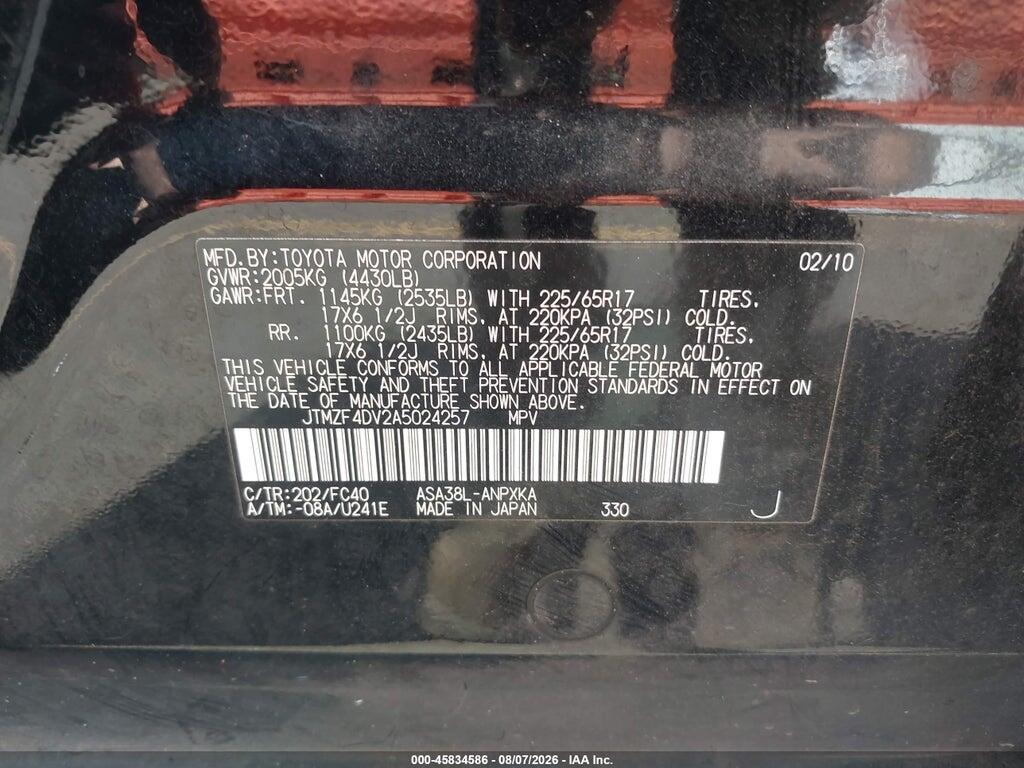 JTMZF4DV2A5024257 2010 TOYOTA RAV4 photo no. 9