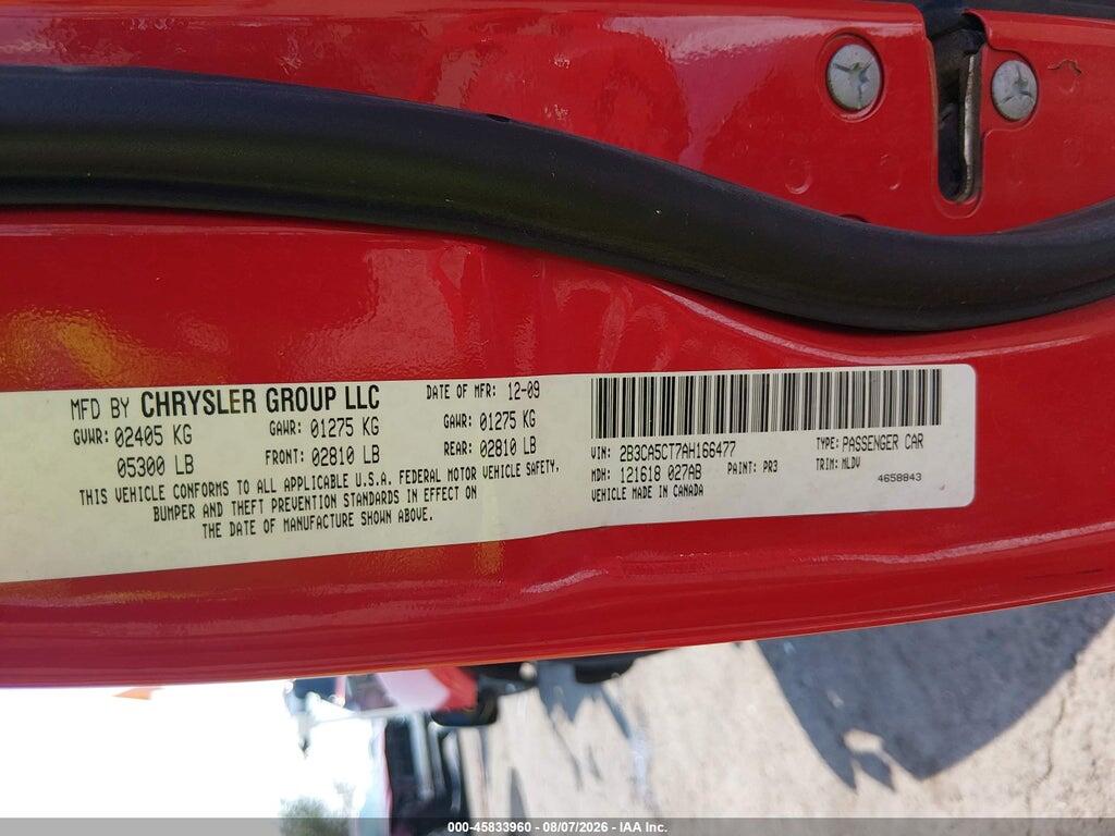 2B3CA5CT7AH166477 2010 DODGE CHARGER photo no. 9
