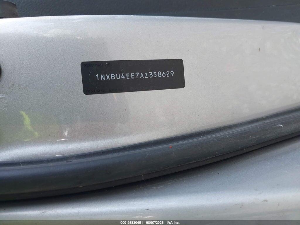 1NXBU4EE7AZ358629 2010 TOYOTA COROLLA photo no. 9