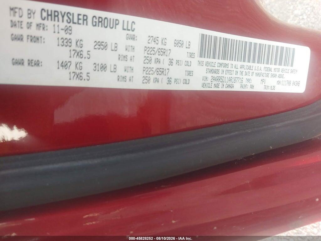 2A4RR5D11AR187716 2010 CHRYSLER TOWN & COUNTRY photo no. 9