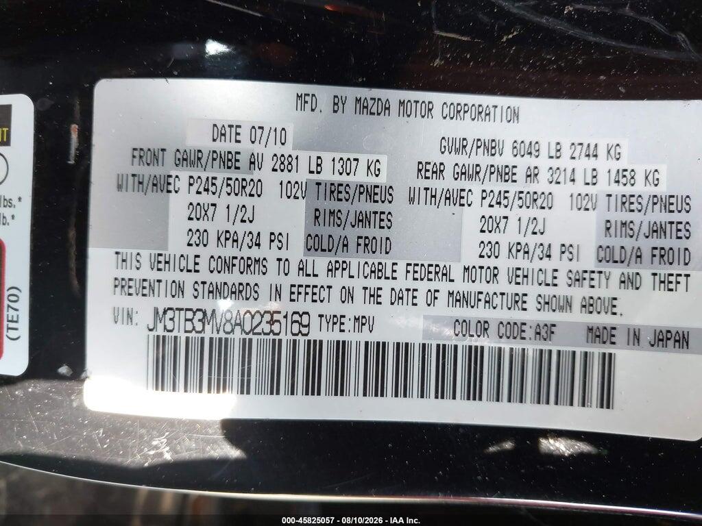JM3TB3MV8A0235169 2010 MAZDA CX-9 photo no. 9