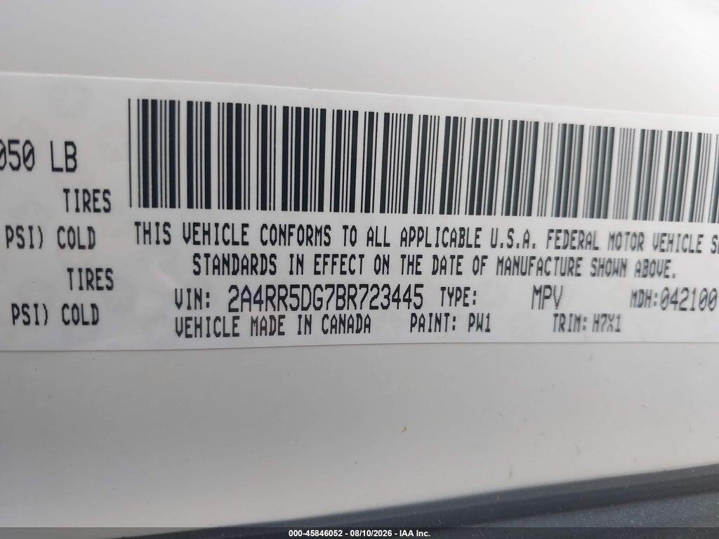 2A4RR5DG7BR723445 2011 CHRYSLER TOWN & COUNTRY photo no. 9