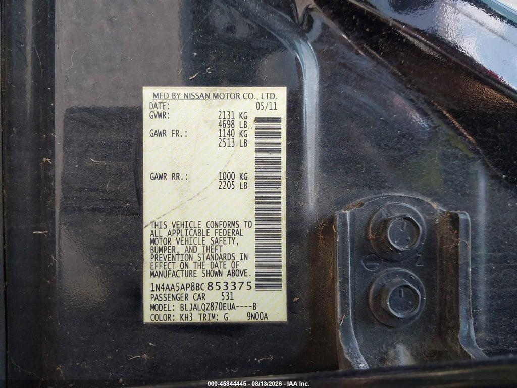 1N4AA5AP8BC853375 2011 NISSAN MAXIMA photo no. 9
