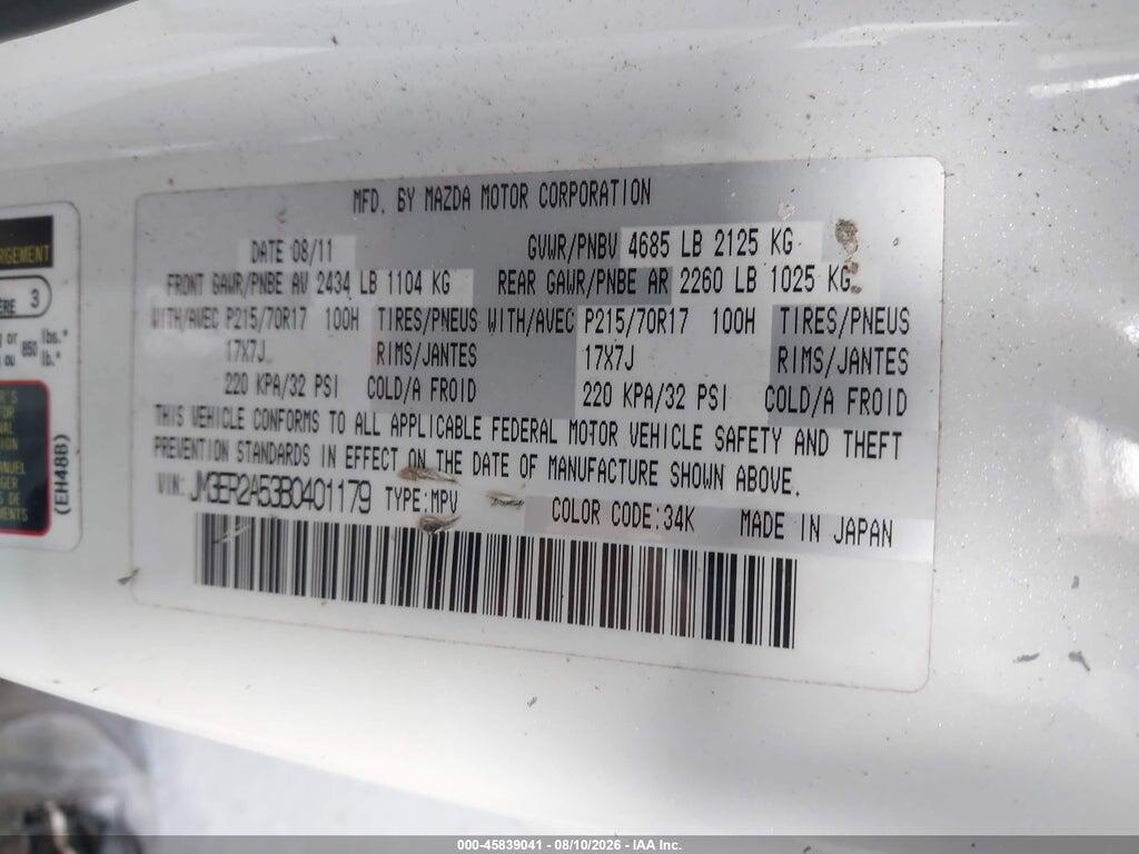 JM3ER2A53B0401179 2011 MAZDA CX-7 photo no. 9