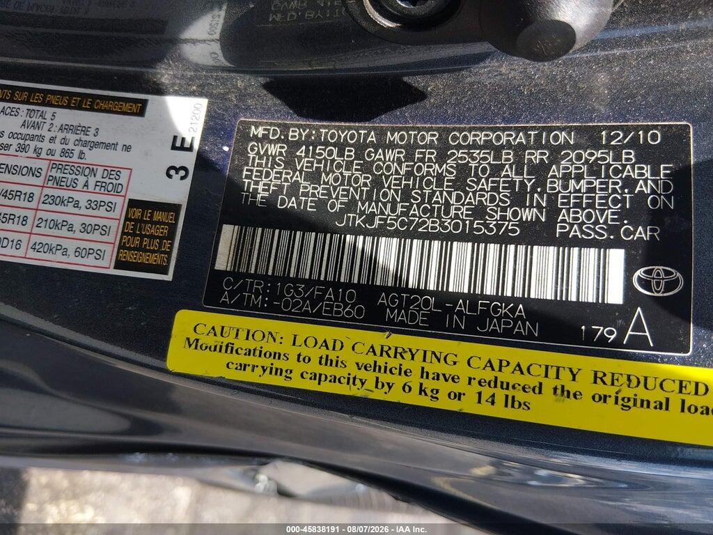 JTKJF5C72B3015375 2011 SCION TC photo no. 9