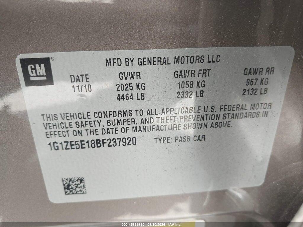 1G1ZE5E18BF237920 2011 CHEVROLET MALIBU photo no. 9