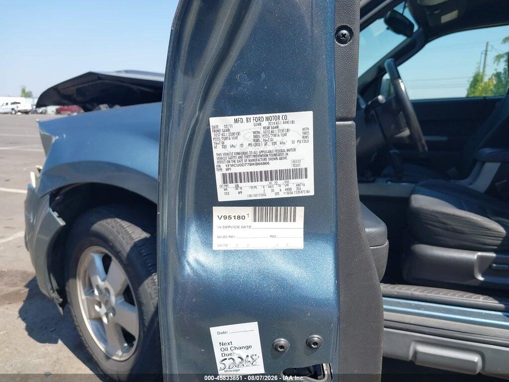 1FMCU0D77BKB66866 2011 FORD ESCAPE photo no. 9