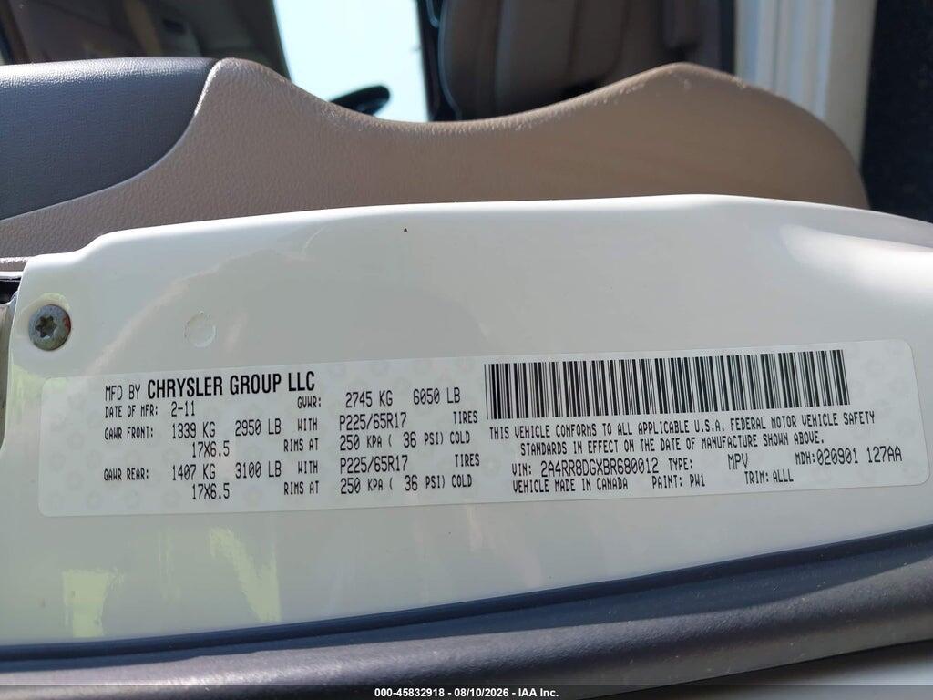 2A4RR8DGXBR680012 2011 CHRYSLER TOWN & COUNTRY photo no. 9