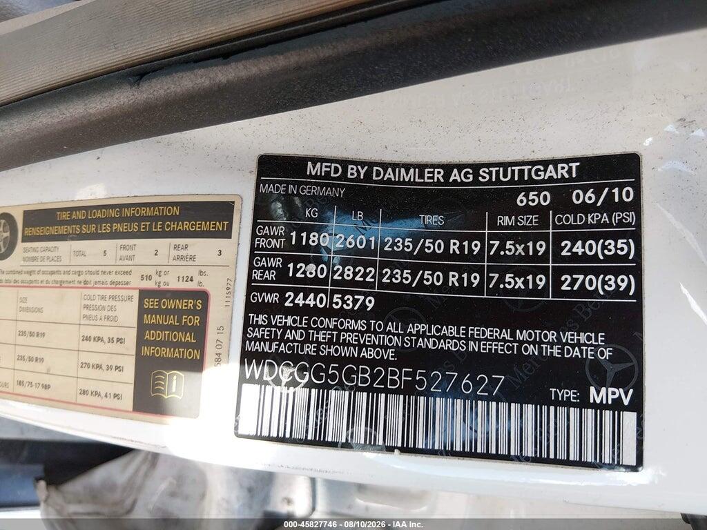 WDCGG5GB2BF527627 2011 MERCEDES-BENZ GLK 350 photo no. 9