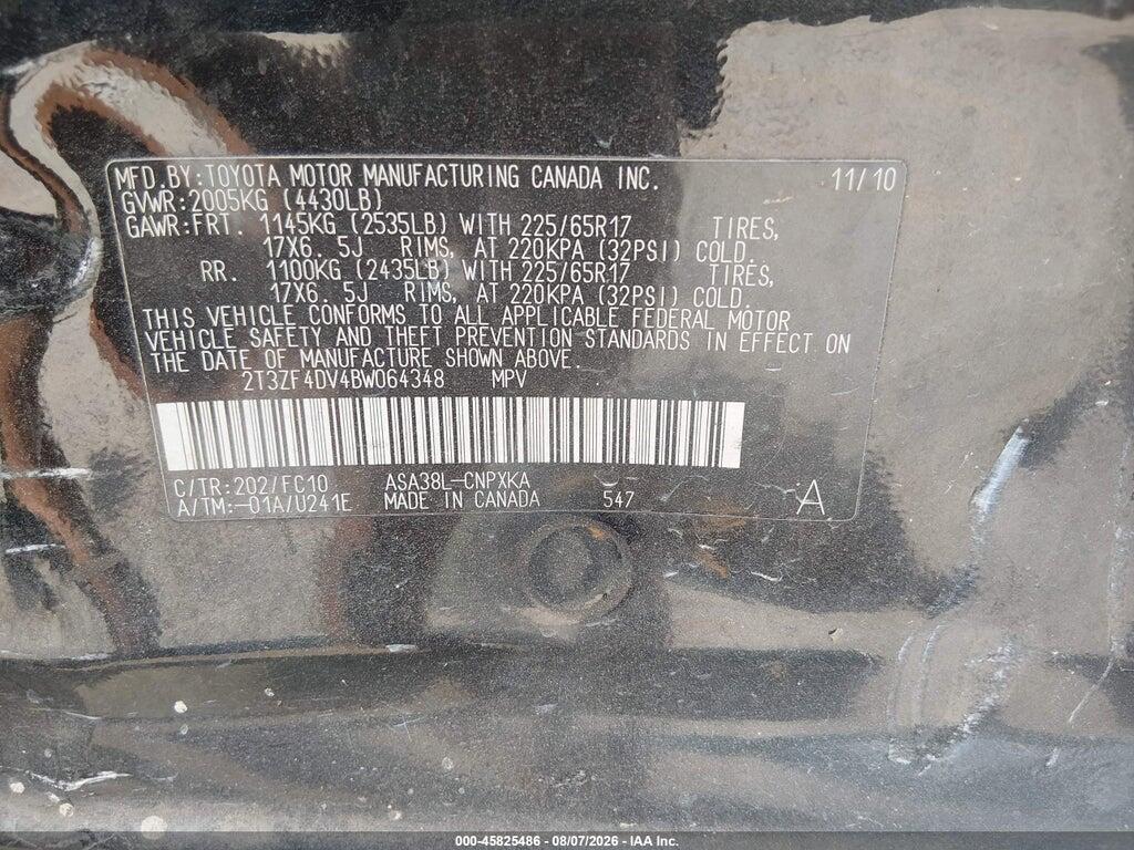 2T3ZF4DV4BW064348 2011 TOYOTA RAV4 photo no. 9