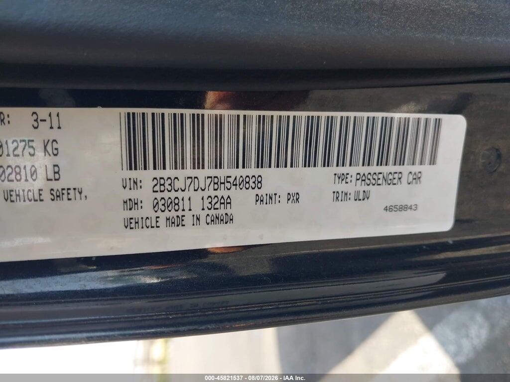 2B3CJ7DJ7BH540838 2011 DODGE CHALLENGER photo no. 9