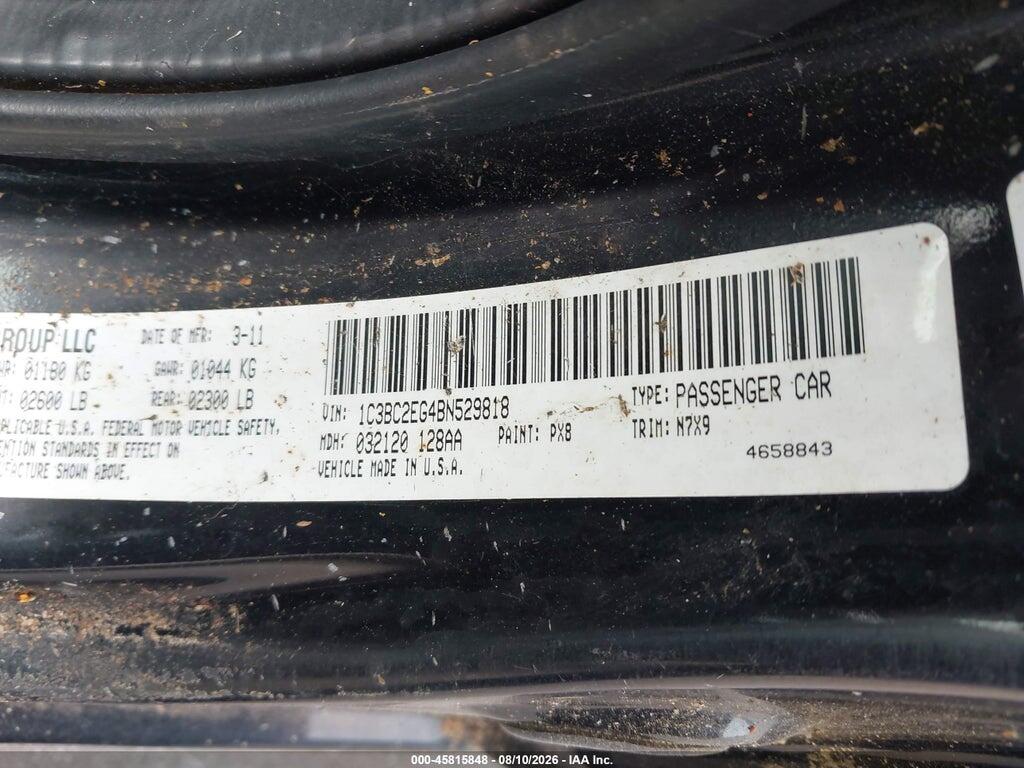 1C3BC2EG4BN529818 2011 CHRYSLER 200 photo no. 9