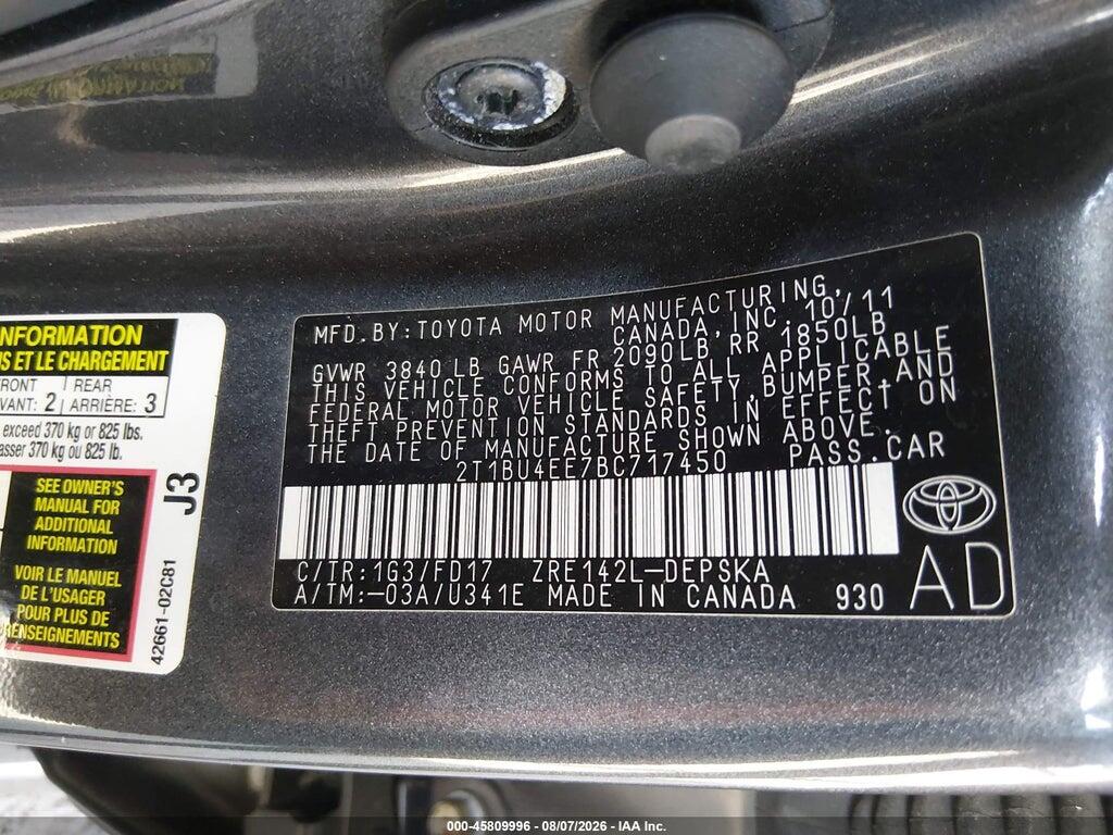 2T1BU4EE7BC717450 2011 TOYOTA COROLLA photo no. 9