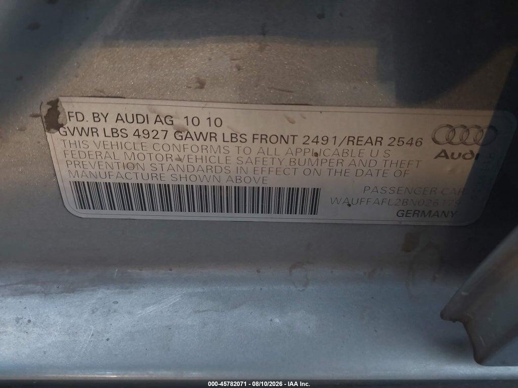 WAUFFAFL2BN026179 2011 AUDI A4 photo no. 9