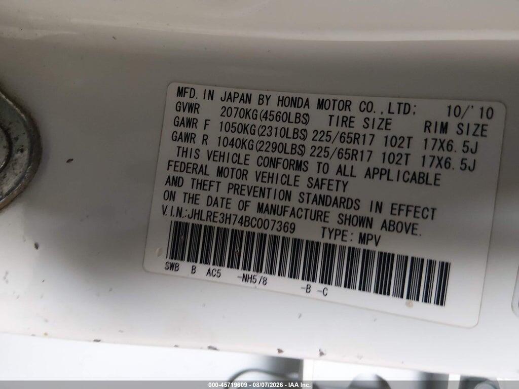 JHLRE3H74BC007369 2011 HONDA CR-V photo no. 9