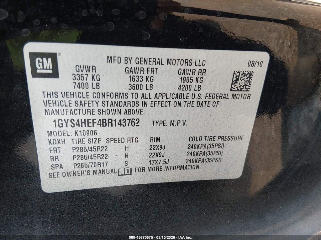 1GYS4HEF4BR143762 2011 CADILLAC ESCALADE ESV photo no. 9
