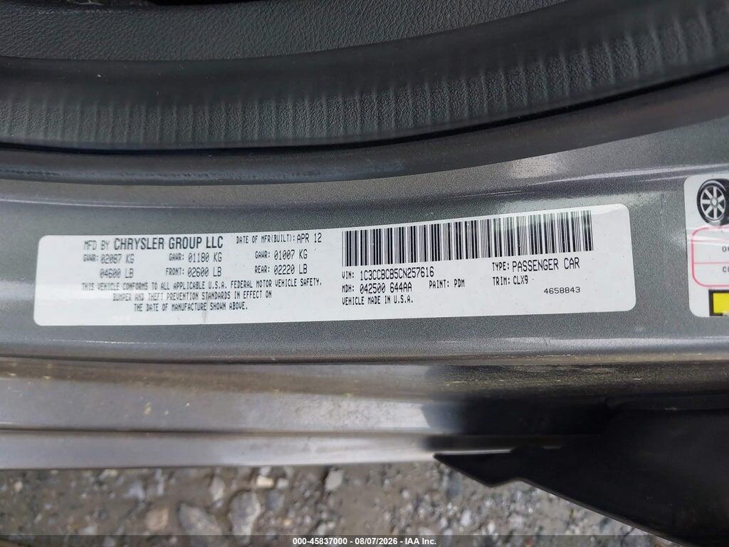 1C3CCBCB5CN257616 2012 CHRYSLER 200 photo no. 9