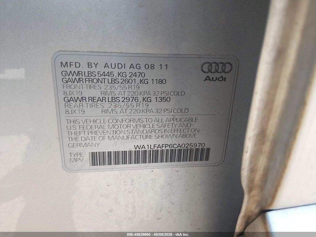 WA1LFAFP6CA025970 2012 AUDI Q5 photo no. 9