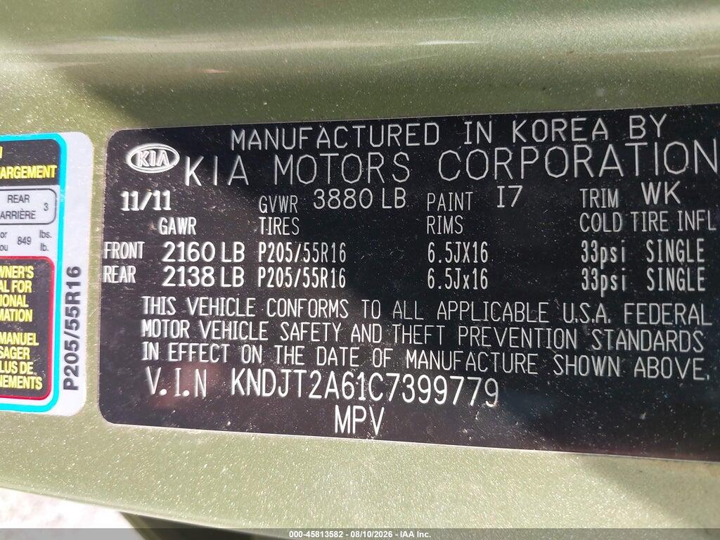 KNDJT2A61C7399779 2012 KIA SOUL photo no. 9