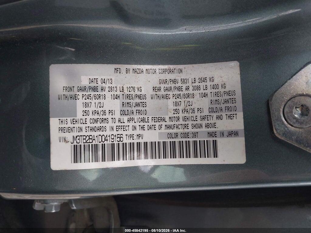 JM3TB2BA1D0419156 2013 MAZDA CX-9 photo no. 9