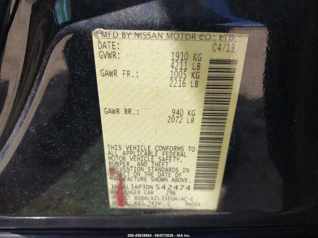 1N4AL3AP3DN542474 2013 NISSAN ALTIMA photo no. 9