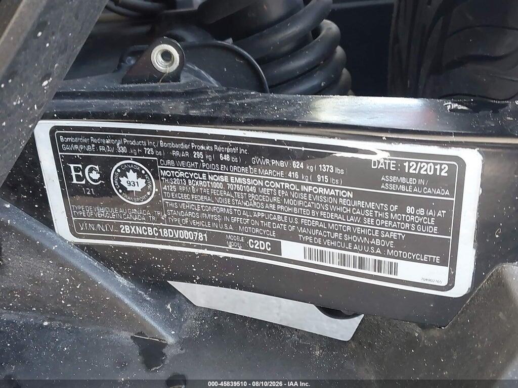 2BXNCBC18DV000781 2013 CAN-AM SPYDER ROADSTER photo no. 10