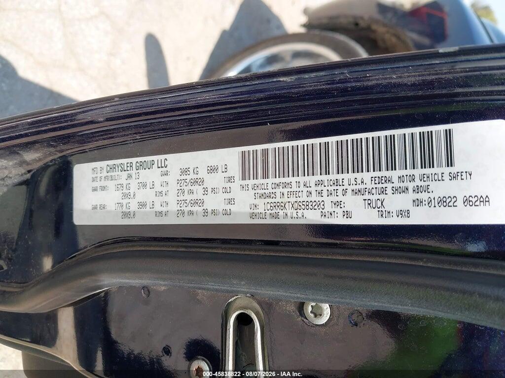 1C6RR6KTXDS583203 2013 RAM 1500 photo no. 9