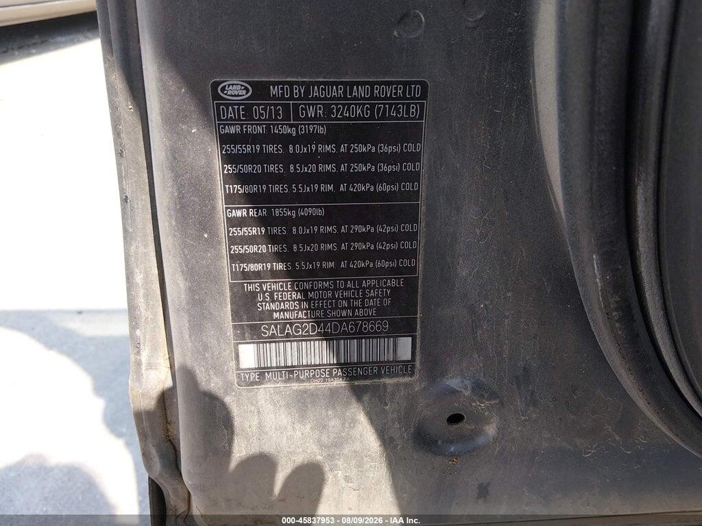 SALAG2D44DA678669 2013 LAND ROVER LR4 photo no. 9