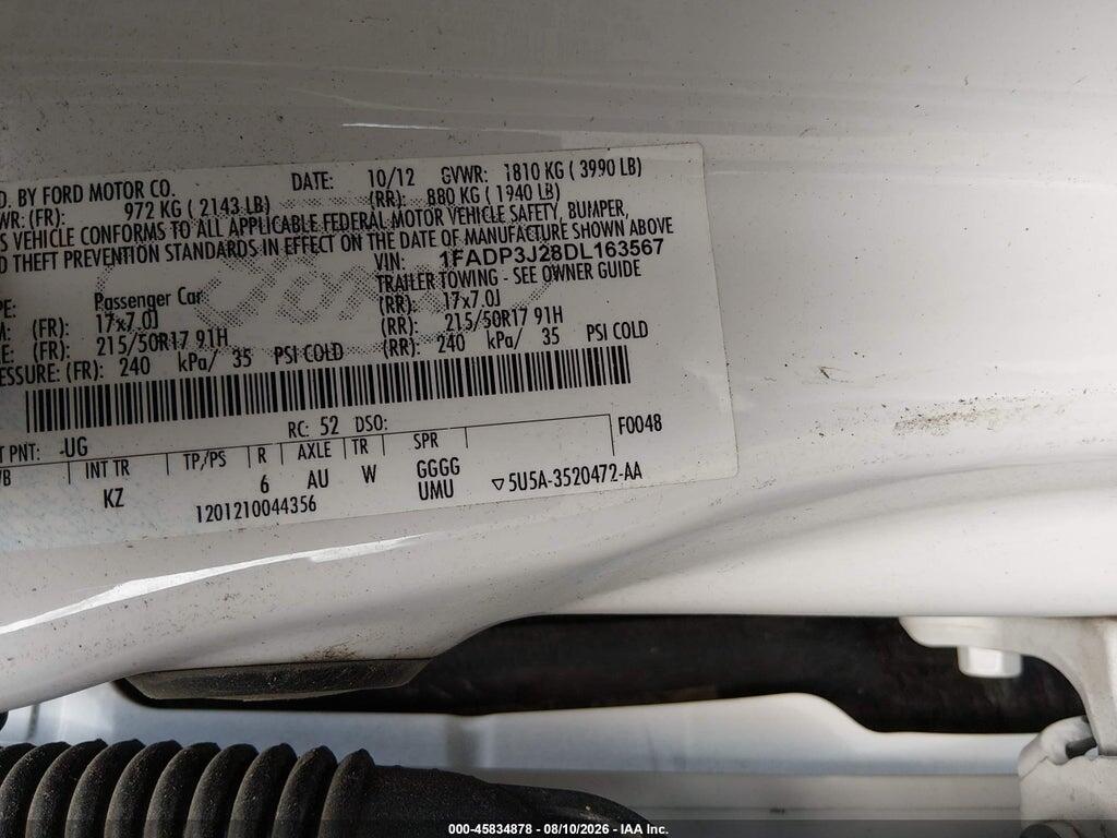 1FADP3J28DL163567 2013 FORD FOCUS photo no. 9