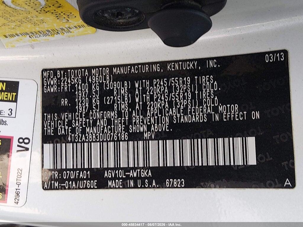 4T3ZA3BB3DU076186 2013 TOYOTA VENZA photo no. 9