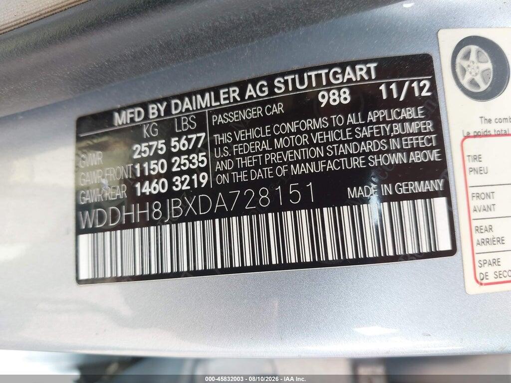 WDDHH8JBXDA728151 2013 MERCEDES-BENZ E 350 photo no. 9